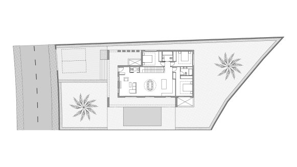 Villa floor plan, 3 bedrooms in LAS VILLAS No. 3 (2D)
